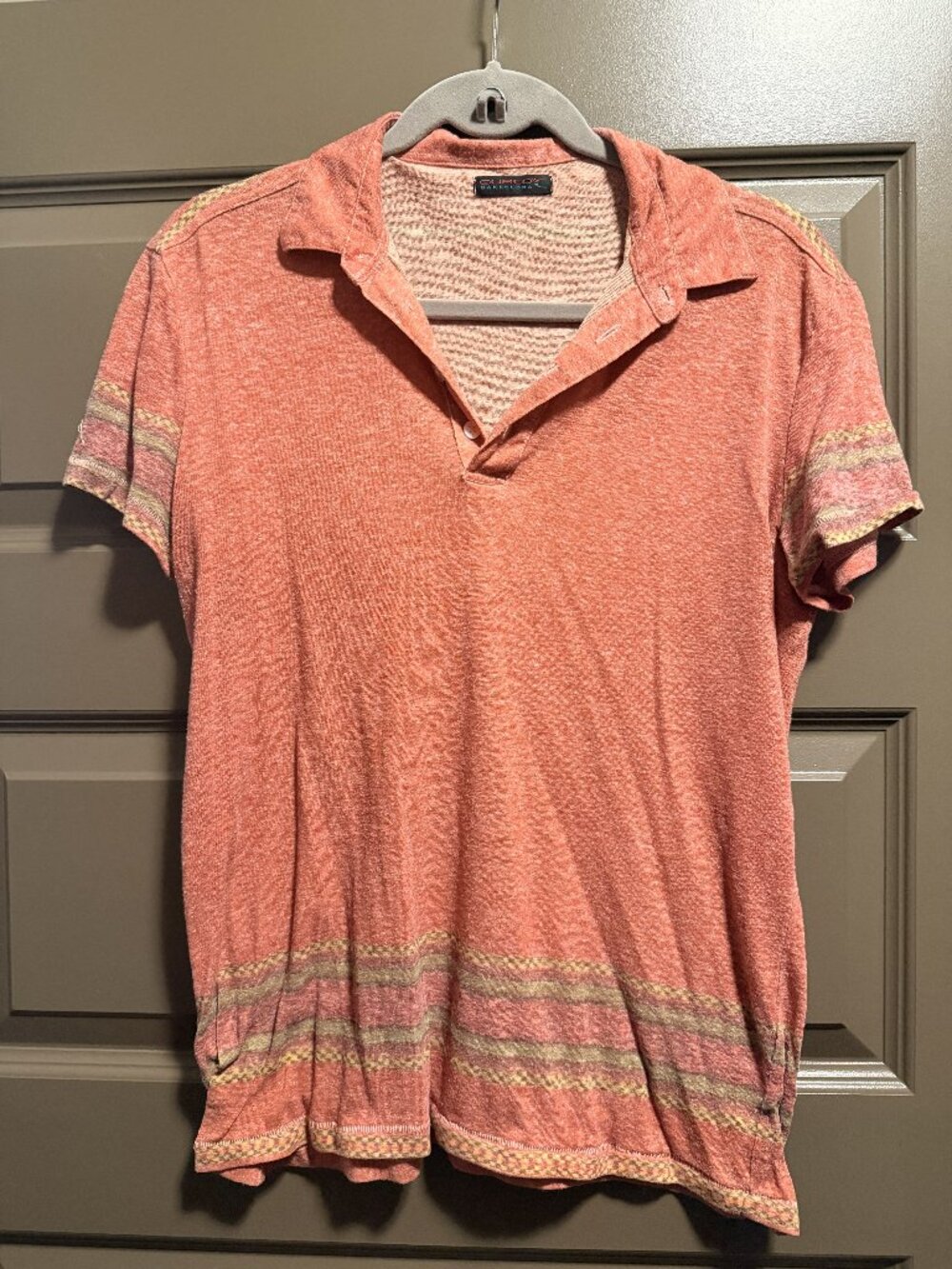 Custo Barcelona Polo Shirt Mens Orange/Salmon Nazca